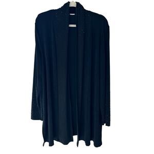 Chicos | Size 3 XL Travelers Collection Beaded Black Sweater Stretch